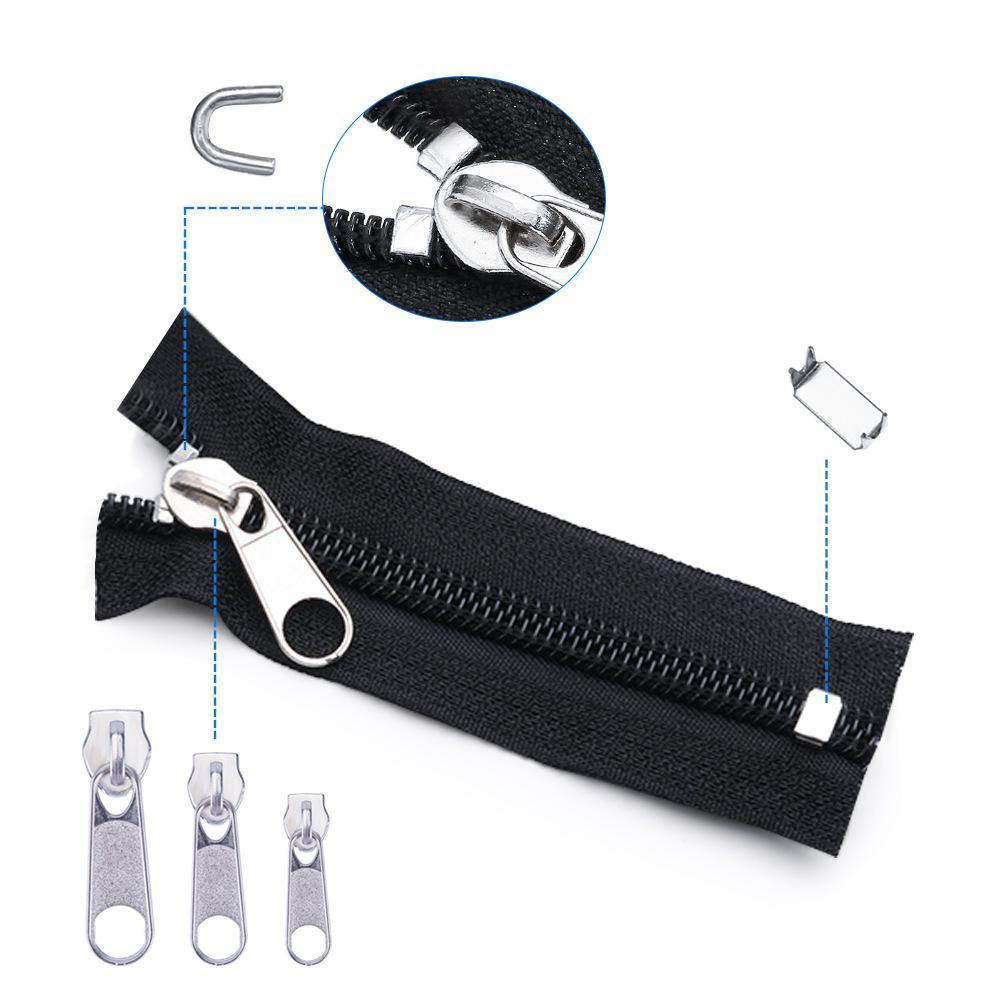 Zinc Alloy Nylon Zipper Puller Set & 4.5-inch Top Cutting Pliers Repair Kit