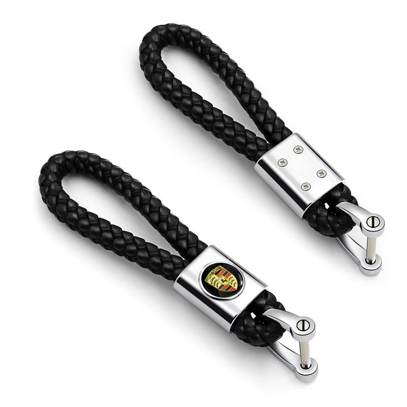 1Pcs Car Key Chain Key Ring Key Lanyard Car Emblem Styling For Porsche Boxster Cayenne Panamera Macan Cayman 911 918 996 917 991
