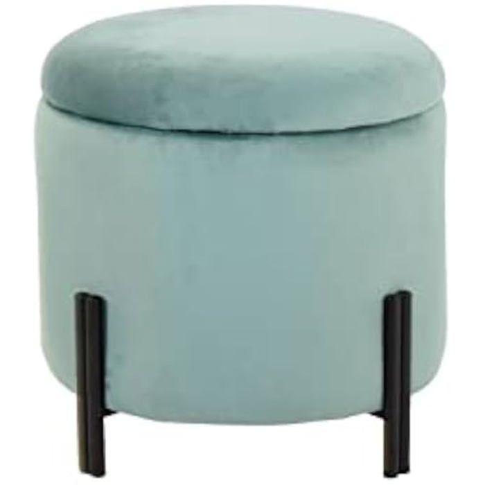 Repose-Pieds - DKD Home Decor - Standard - Turquoise - Métal - Polyester
