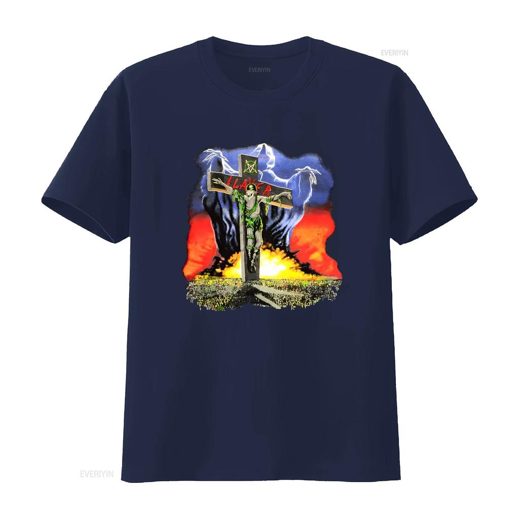 SLAYER 1990 Vintage European Campaign Tour Print T Shirt Vintage Washed Streetwear Fashion Stretched Comfortable Unisex Graphic
