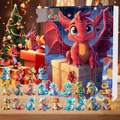 Vánoční adventní kalendář Slepá krabička AI Dračí miminko Přívěsek Domácí Dekorace Vánočního stromku Dračí slepá krabička Přívěsek