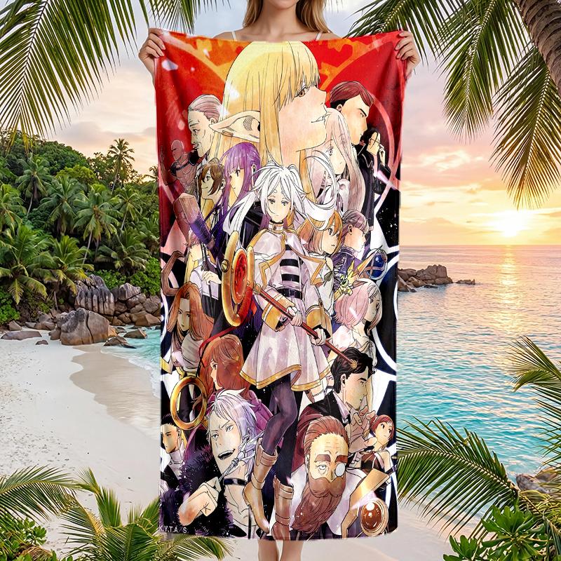 Frieren Fashion Beach Towel: Ideal for Summer Adventures Soft, absorbent and quick drying suitable for swimming and bathing