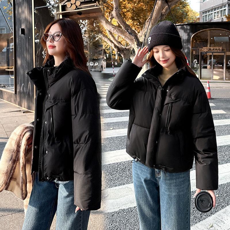 Padded women's short stand-up collar loose casual padded jacket Korean version of small winter new