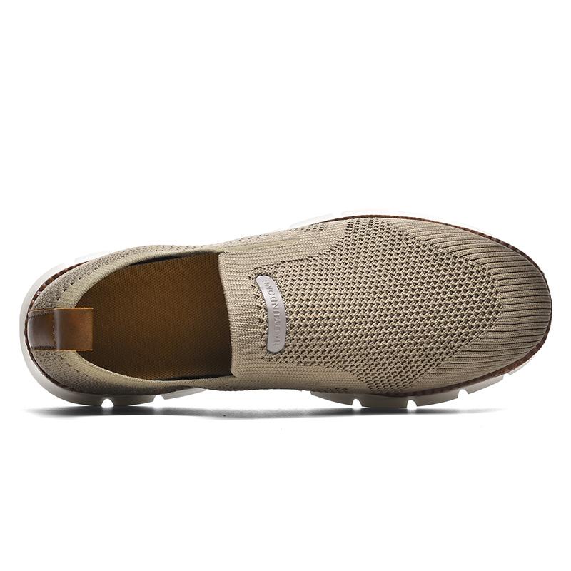 Summertime New Mens Athletic Shoes Airy Mesh Cloth Shoes Outside Daily Wear Shoes Mens Anti-Skid Flying Woven Shoes Plus Size 50