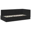 Corner Bed Frame with Mattress and Headboard 2 Pcs Black Velvet