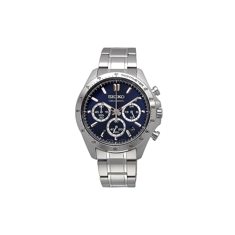 Seiko SBTR011 Men's 1/5 Second Chronograph Quartz Watch, Navy Blue [Official Japanese Product]