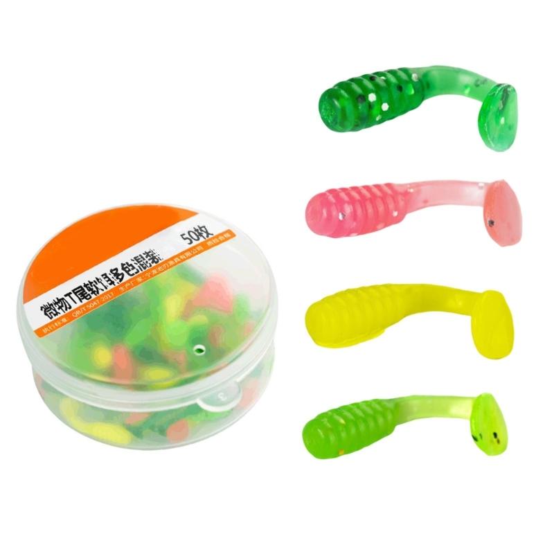 50Pcs 1.5cm Swim Baits for Freshwater Saltwater Soft Fishing Lures Paddle Tail Swimbaits Artificial Baits Fishing Lures 1
