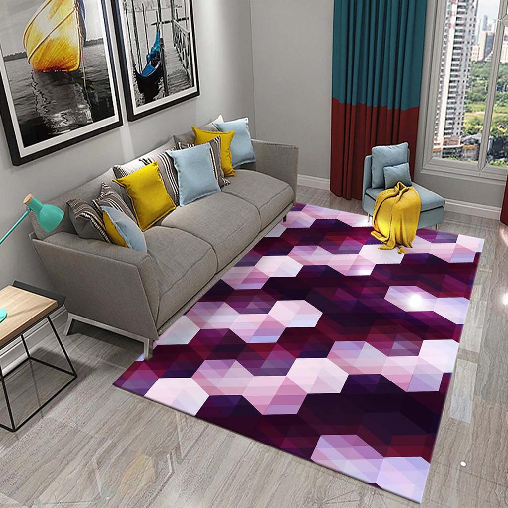 Alfombra negra de panal 3D, alfombra geométrica abstracta para hombres adolescentes, alfombras de arte geométrico espacial, decoración de suelo para dormitorio y sala de estar