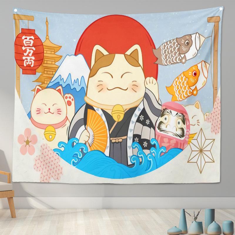 Home Decoration Japanese Ukiyo-e Tapestry Kanagawa Surf Hanging Cloth Wine Shop Japanese Tapestry Hanging Painting