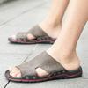 Foreign Trade Explosive Slippers Men's Summer Trend Non-slip and Deodorant Men's Cool Slippers Genuine Leather Outer Wear One-word Drag