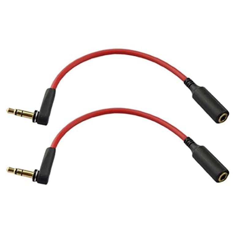 Seadream Audio Cable Extension Short 6 Inch Extension Cord 3.5mm Right Angle Male To Female Headphones Aux Cord Extender Cable Cord for Headset,