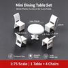 Mini Furniture Table Chairs Model Set Wear Resistant 1:50 1:75 1:100 Scale for Sandtable Diorama Railway Scene Build