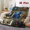 Prehistoric Creatures 2D Flat Pattern Flannel Blanket, High Quality All Seasons, Home Decor, Warmth and Comfort, Perfect for Christmas Gifts.