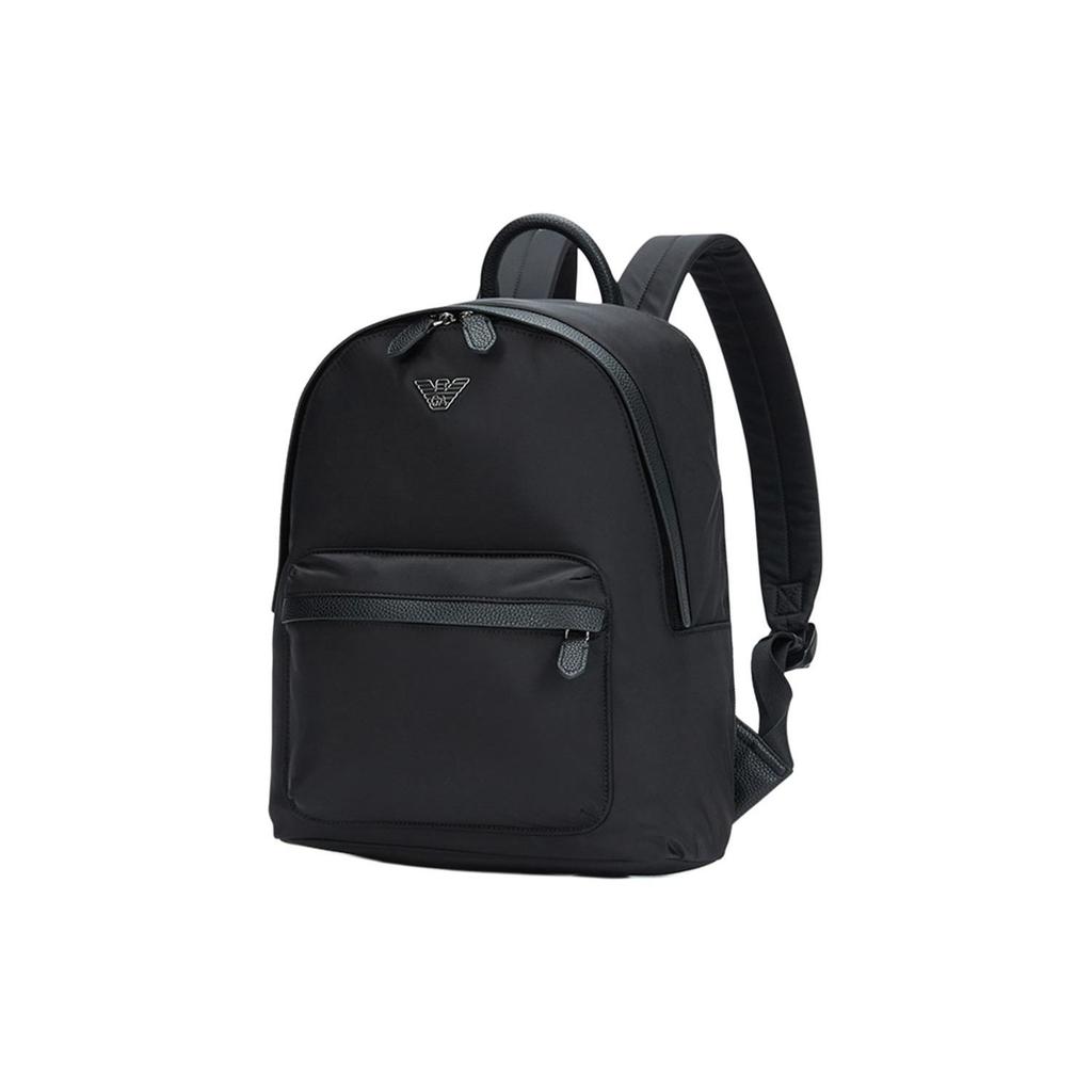 Emporio Armani Travel Essentials 32 Solid Color Logo Embroidered Zipper Closure Fabric Backpack Women backpack Black Y3L111-YWS1E-80001