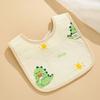 Soft Cotton Gauze Bibs for Infants, U-Shaped Drool Bibs for Newborn Boys and Girls, Adjustable Snap Closure, Waterproof, U-Shaped Design, Cute Print