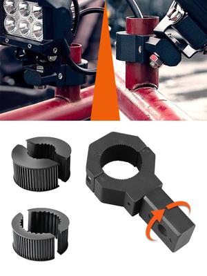 Largoods Motorcycle Stay, 360 Degree Rotation, Adjustable Mounting Stay, Pipe Sandwiched Type, Fixing Fixture,