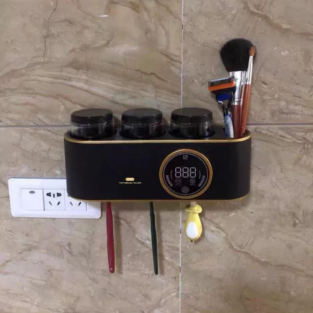 No Punching Smart Toothbrush Rack Plastic Toothbrush Intelligent Drying Rack  for Home