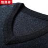 Hengyuanxiang Men's 100% Pure Wool V-Neck Thick Sweater