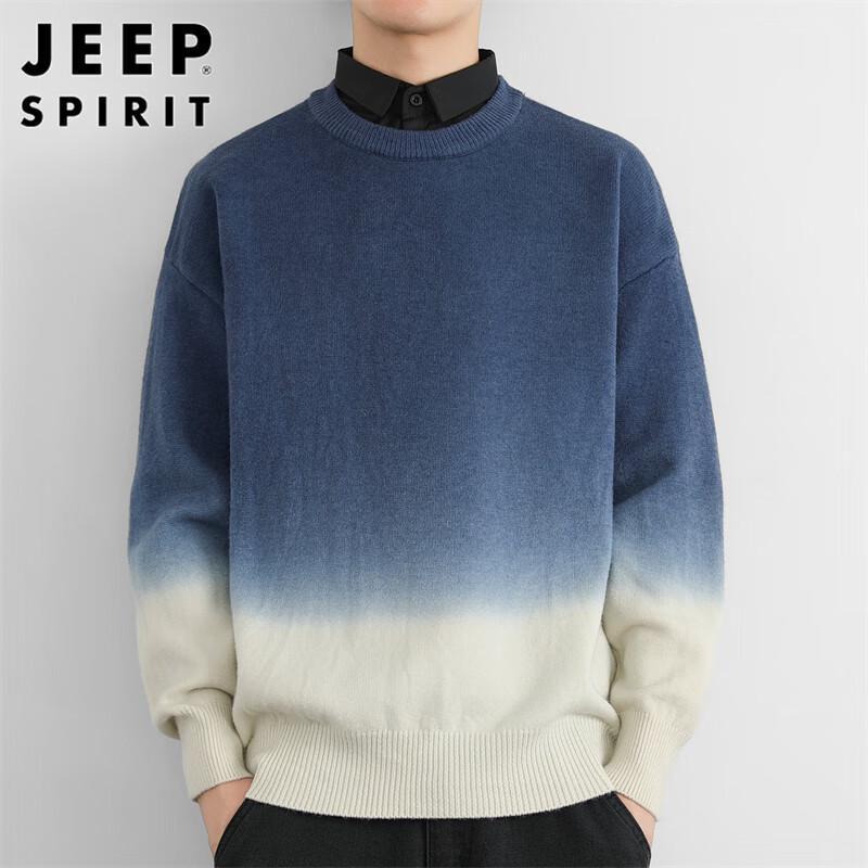 JEEP SPIRIT Men's Faux Two-Piece Knit Sweater