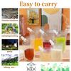 20/40Pcs Drinking Pouch Bags Portable Plastic Transparent Drink Bag for Milk Tea Beverage Juice Liquid Storage Party Drinkware