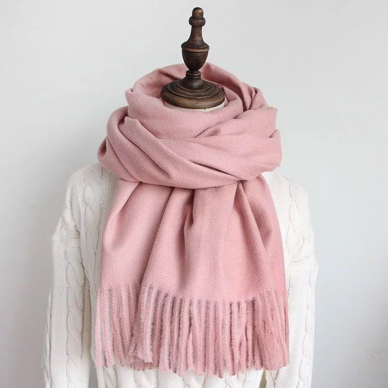 Women's Faux Cashmere Warm Scarf - Autumn/Winter Solid Color Korean Style Shawl