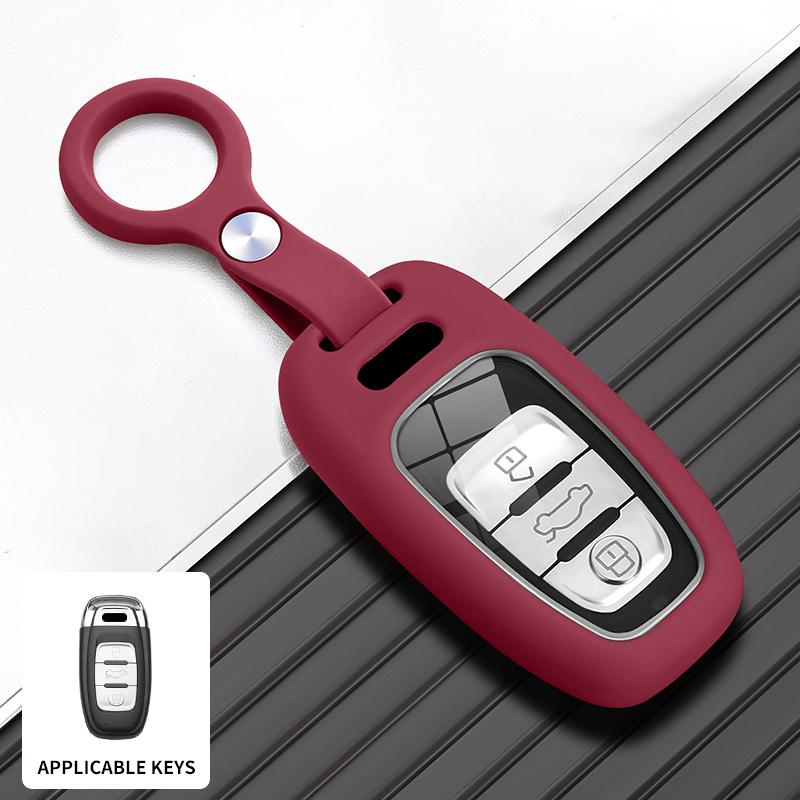 Silikon Auto Schlüsselhülle Für A4L A6 C8 A7 C8 A8 D5 Q7 Q8 Minimalistisch Anti-Rutsch Verschleißfest Auto Schlüsselabdeckung Schale Zubehör