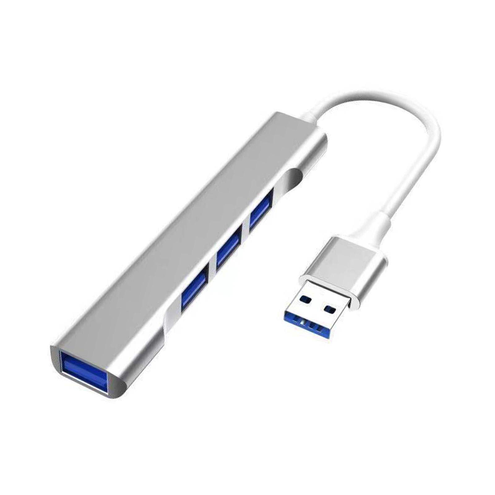 

USB C/USB-хаб 4-портовый USB-разветвитель Расширенный адаптер 3xUSB2.0+1xUSB3.0 для ПК Клавиатур Ноутбука Мыши Компьютера B серебряный