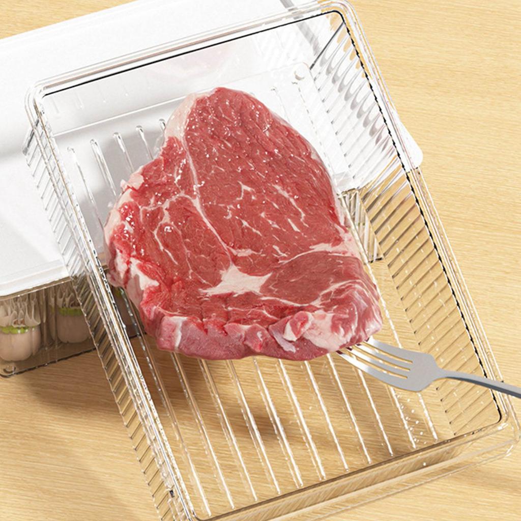 Fridge Food Organizer Multipurpose Sealing Lid Design Meat Preservation Box 4L Capacity Environment Friendly for Home Kitchen