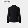 PORTS Women's 2025 Spring Black Solid Blazer
