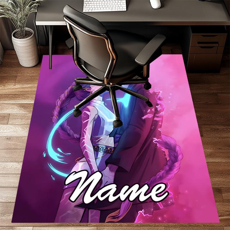 Custom KPop Demon Hunters Mat Personalized Name, Polyester Washable Indoor Entryway Rug, Gift for Christmas, Easter, Thanksgiving Day