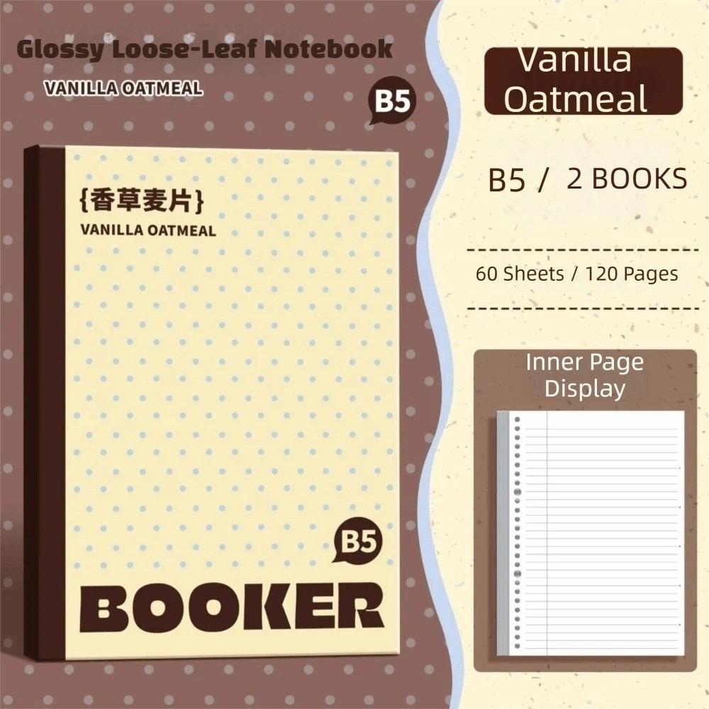 1 pcs/set Polka Dot B1 Loose Leaf Notebook Horizontal Line Inner Page Thin Soft Cover Lined Journal 61 Sheets Lightweight