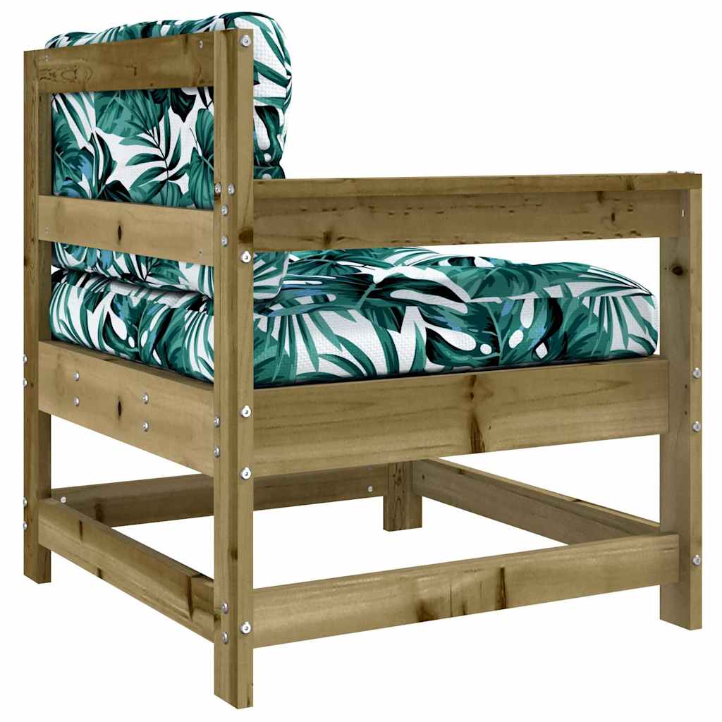 Garden Chairs with Cushions 2 pcs Pressure Treated Pine Wood