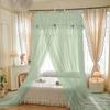 Single Dome Canopy Mosquito Net Extra Height and Extra Density,Lace Trim Canopy Mosquito Net for Floor-Standing Princess Beds