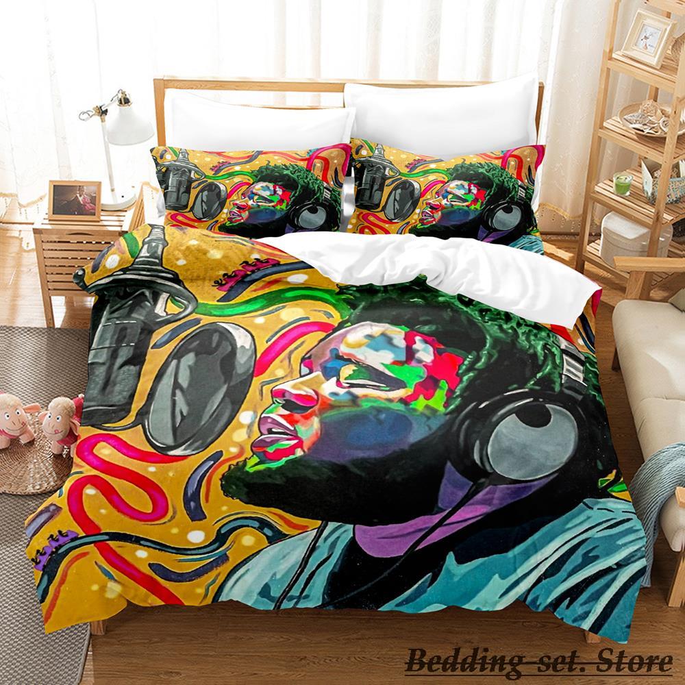 New Rod Wave Bedding Set Single Twin Full Queen King Size Bed Set Adult Kid Bedroom Duvetcover Sets Anime Parure De Lit Bed