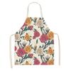 Printed color apron Home Cooking Baking Kitchen anti-stain and anti-oil  linen adult bib household cleaning tools