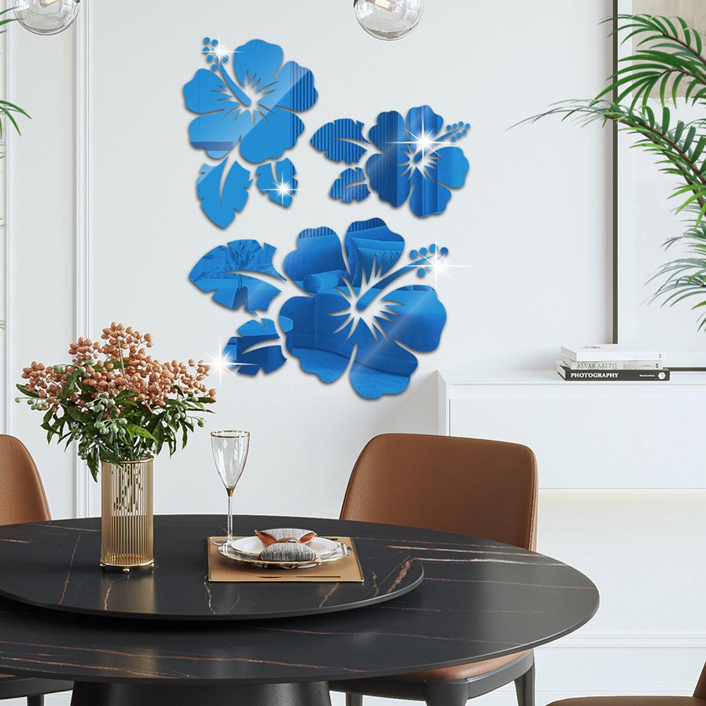 Flower Mirror Wall Stickers Diy Acrylic 3d Decorative Miroir For Home Living Room Bedroom Decor
