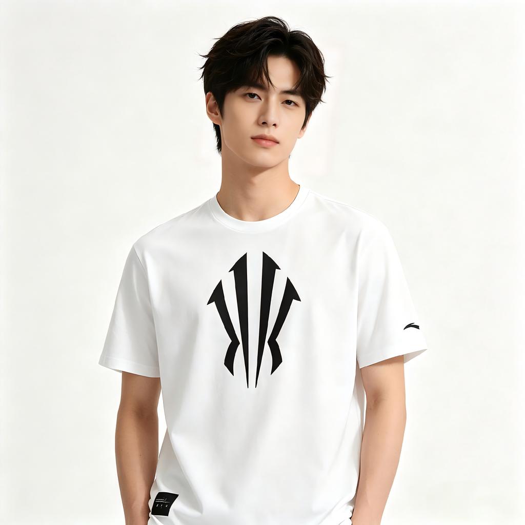 Anta Kyrie Basketball Series Ice Skin Comfortable Classic Fashion Short Sleeve Knitted T-Shirt Unisex Tops Vanilla-White 172621101R-1