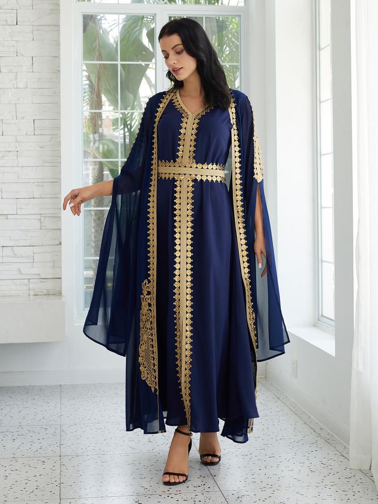 Elegant Abaya: NC76 Dubai Fashion Women's Long Dress for Middle Eastern, European, and American Arab Muslim Women.