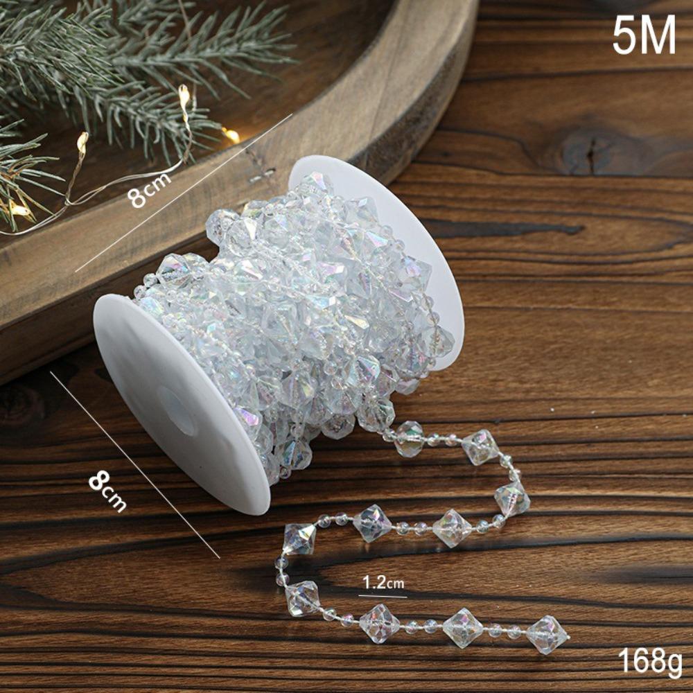 String Bead Xmas Tree Ornaments Transparent Colorful Christmas Scene Decor Props Christmas