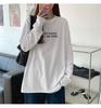 T-shirt Blanc Manches Longues pour Femme - Tendance 2026 Coton Pur Coupe Ample pour Printemps/Automne