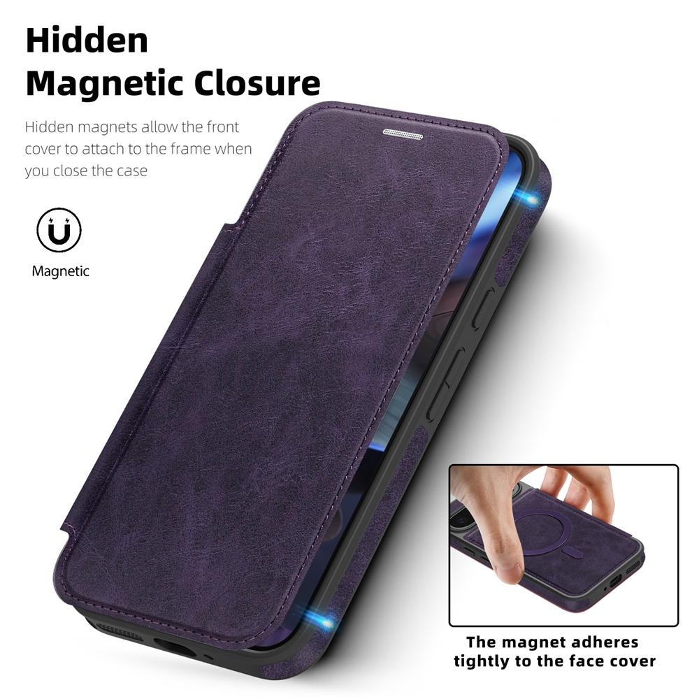 Stand Wireless Charging Flip Purse Case for For Iphone Air 17 Promax 16 Plus 15 14 Pro Max 13 PM 12 Magnetic Leather Case Cards Slot