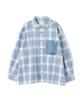 AVIREX WAFFLE OMBRE CHECK DETACHABLE SHIRTS Women's F 113 Light Blue 783-5120601