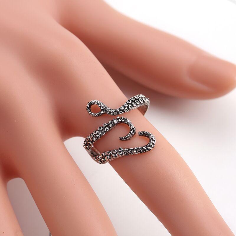Titanium Steel Gothic Deep Sea Squid Octopus Ring Fashion Jewelry Adjustable Titanium Steel Gothic Deep Sea Squid Octopus Ring Fashion Jewelry Adjustable