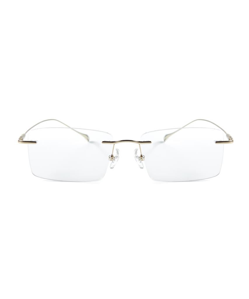 Hangeul [Blue Light Blocking] Titan Square Rimless Edge Gold