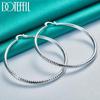70mm Circle Earrings Silver Charm Jewelry