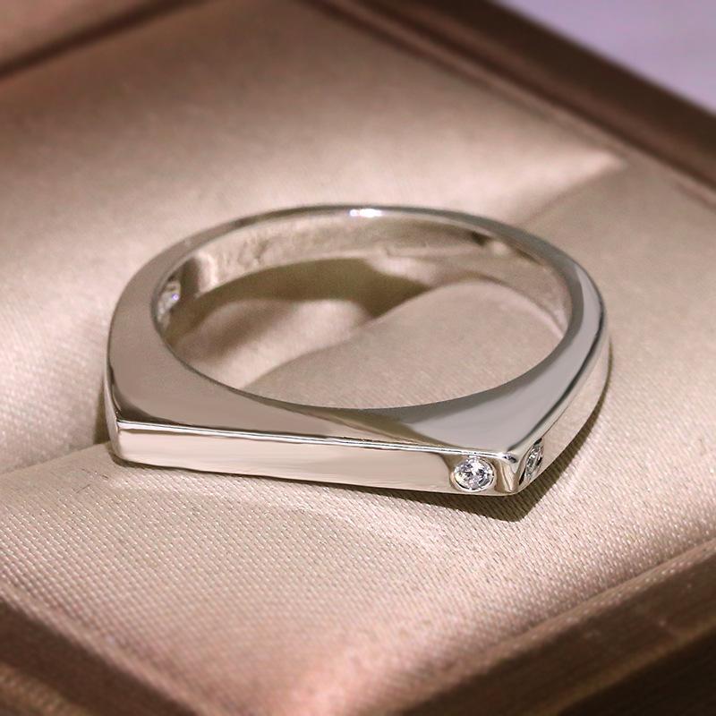 Simple Geometric Shape Square Ring Silver Gold Rose Gold Three Colors Square Ring Party Party Bar Ring Unisex Universal Luxury