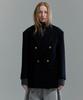 Cocancl Heavy Wool Double Half Coat/Navy