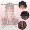 Elegant Women'S Black Baseball Cap With Adjustable Hat Wig - Long Straight Synthetic Hair, One Piece