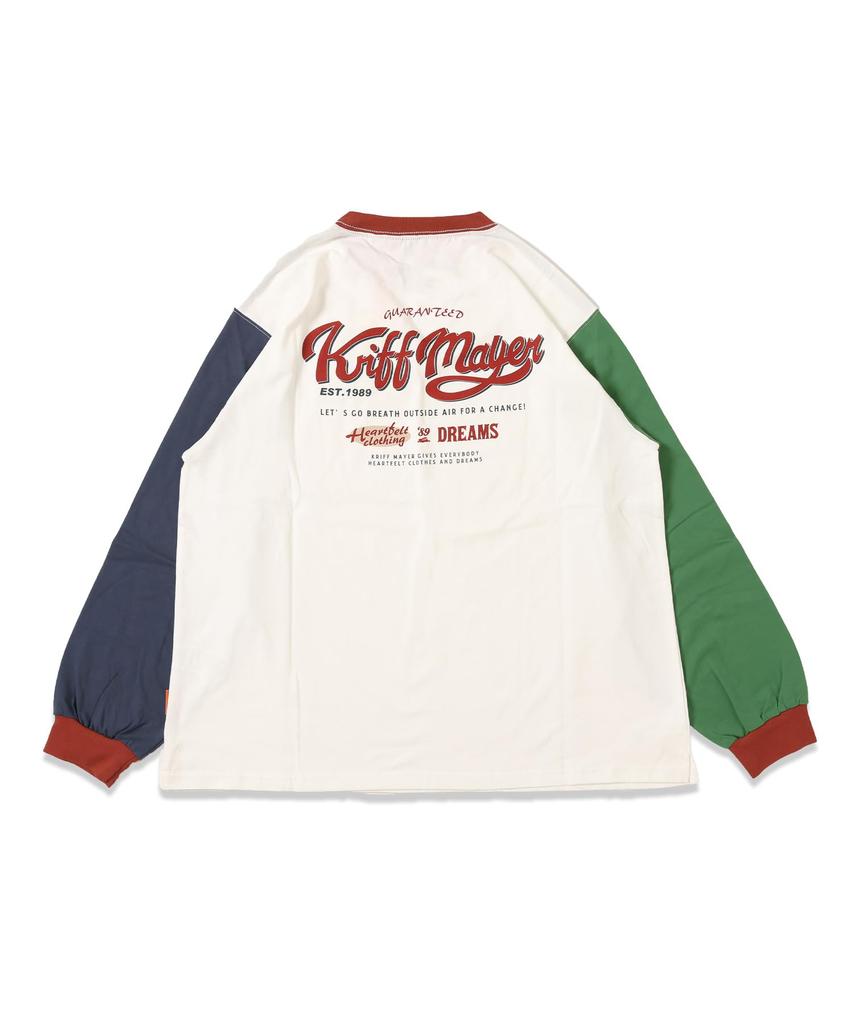 Logo langes buntes [Cliff Mayer] T-Shirt, Druck, Ärmel, Damen, groß,