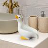 Ceramic Duck-Shaped Soap Dish with Self-Draining Design  for Shower Bathroom Kitchen Tub Sink Tray